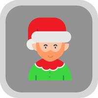 elfie plano redondo esquina icono vector