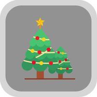 Christmas tree Flat Round Corner Icon vector