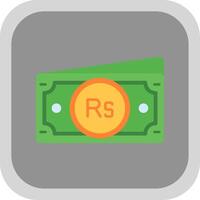 Rupee Flat Round Corner Icon vector