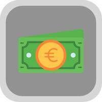 Euro Flat Round Corner Icon vector