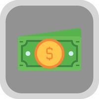 Dollar Flat Round Corner Icon vector