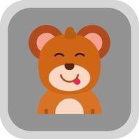 Tongue Flat Round Corner Icon vector