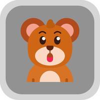 Surprised Flat Round Corner Icon vector