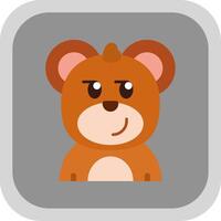 Smirking Flat Round Corner Icon vector