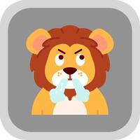 Angry Flat Round Corner Icon vector