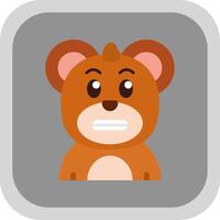 Shocked Flat Round Corner Icon vector