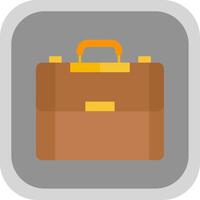 Briefcase Flat Round Corner Icon vector