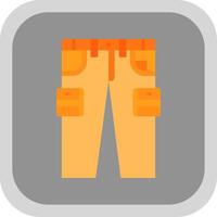 Cargo pants Flat Round Corner Icon vector