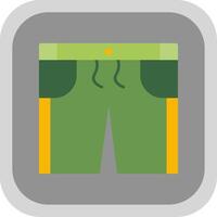 pantalones cortos plano redondo esquina icono vector