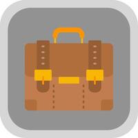 Suitcase Flat Round Corner Icon vector