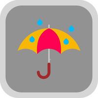 Umbrella Flat Round Corner Icon vector