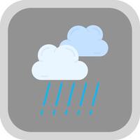 Rain Flat Round Corner Icon vector