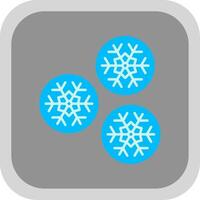 bola de nieve plano redondo esquina icono vector