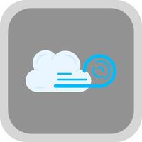 Wind cloud Flat Round Corner Icon vector