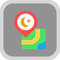 Mosque Flat Round Corner Icon vector