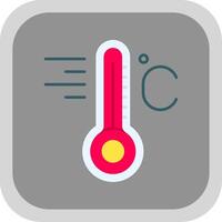 Temperature Flat Round Corner Icon vector