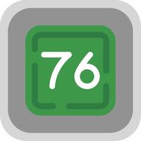 Seventy Six Flat Round Corner Icon vector