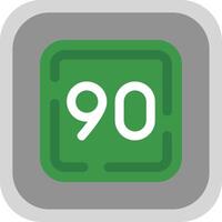 Ninety Flat Round Corner Icon vector