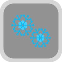 Snowflakes Flat Round Corner Icon vector