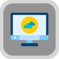 Cloud Flat Round Corner Icon vector