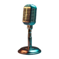 AI generated Png of podcast microphone on a stand against transparent Background