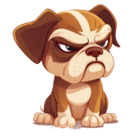 AI generated png of sad angry Dog on transparent background - Ai generated