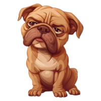 ai gerado png do triste Bravo cachorro em transparente fundo - ai gerado