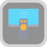 Remote Flat Round Corner Icon vector