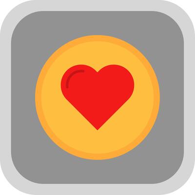 Heart Flat Round Corner Icon
