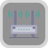 Router Flat Round Corner Icon vector