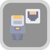 Ethernet Flat Round Corner Icon vector