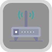 Modem Flat Round Corner Icon vector