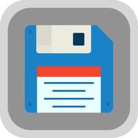 Floppy disk Flat Round Corner Icon vector