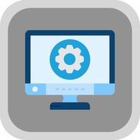 Settings Flat Round Corner Icon vector