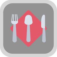 Cutlery Flat Round Corner Icon vector