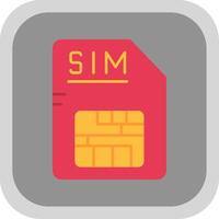 sim plano redondo esquina icono vector