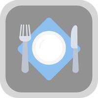 Cutlery Flat Round Corner Icon vector