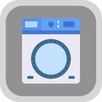 Laundry Flat Round Corner Icon vector