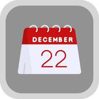 22nd of December Flat Round Corner Icon vector