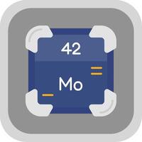 Molybdenum Flat Round Corner Icon vector