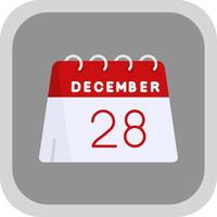 28th of December Flat Round Corner Icon vector