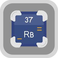 Rubidium Flat Round Corner Icon vector