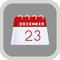 23rd of December Flat Round Corner Icon vector