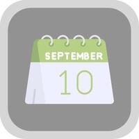 10th of September Flat Round Corner Icon vector