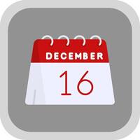 16th of December Flat Round Corner Icon vector