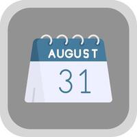 31st of August Flat Round Corner Icon vector