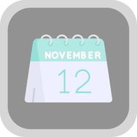 12th of November Flat Round Corner Icon vector