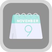 9th of November Flat Round Corner Icon vector