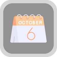 6th of October Flat Round Corner Icon vector