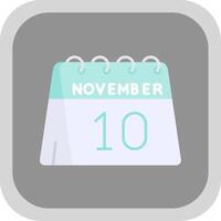 10th of November Flat Round Corner Icon vector